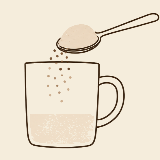 Add two generous tablespoons to milk or water.